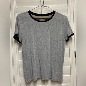 Abercrombie Grey Essentials Tee with Black Details - Size S